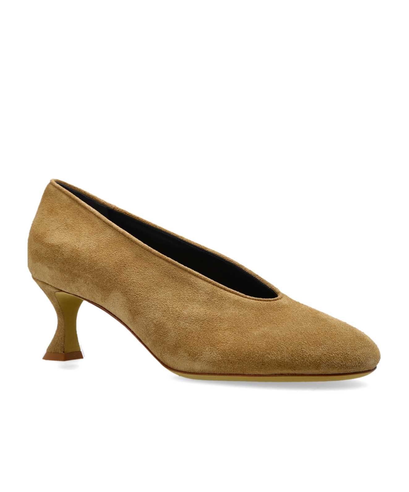 Moschino 70 Sculpted-heel Suede Pumps In Brown