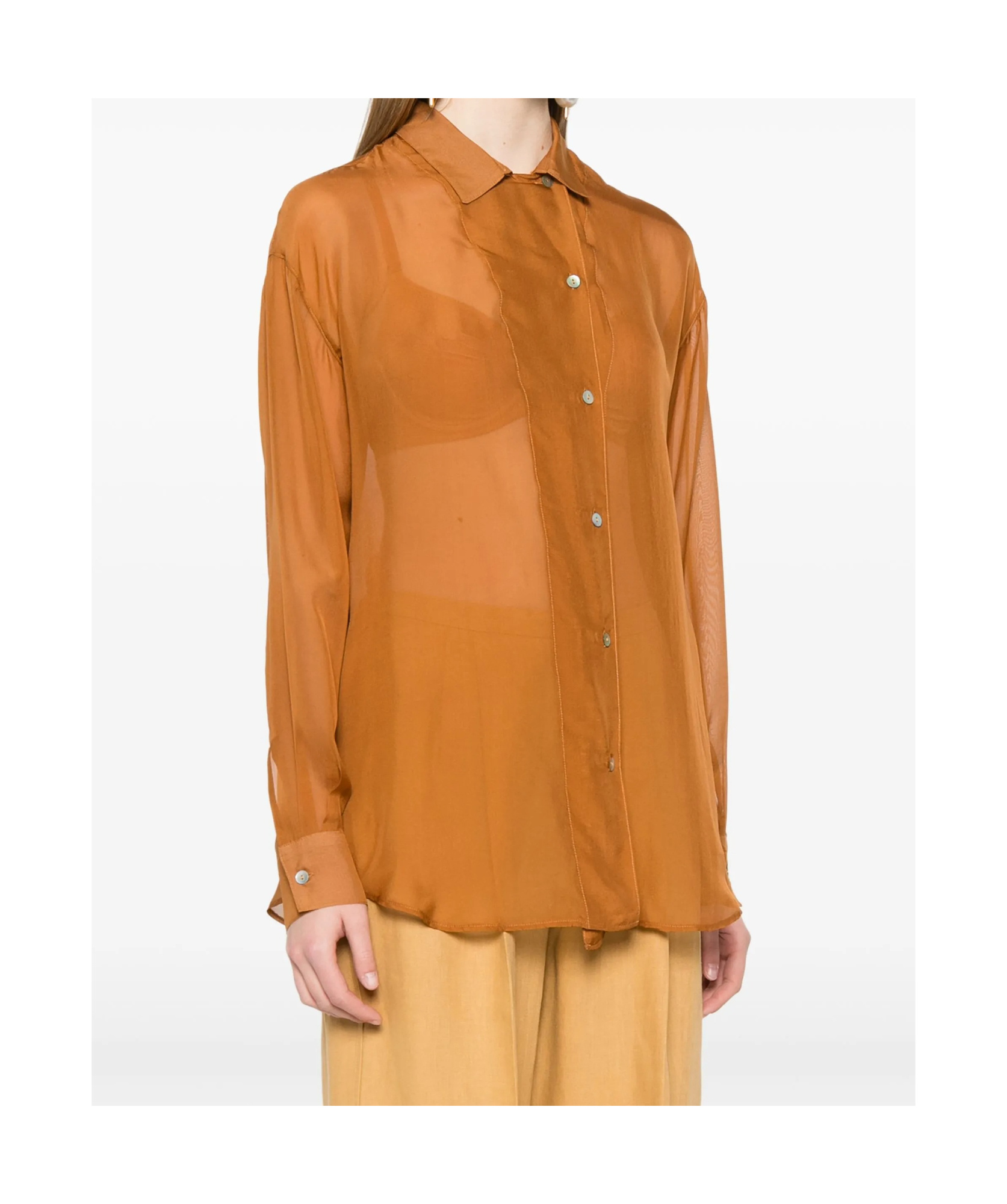 Forte Forte Forte_forte Chic Chiffon Silk Shirt In Brown