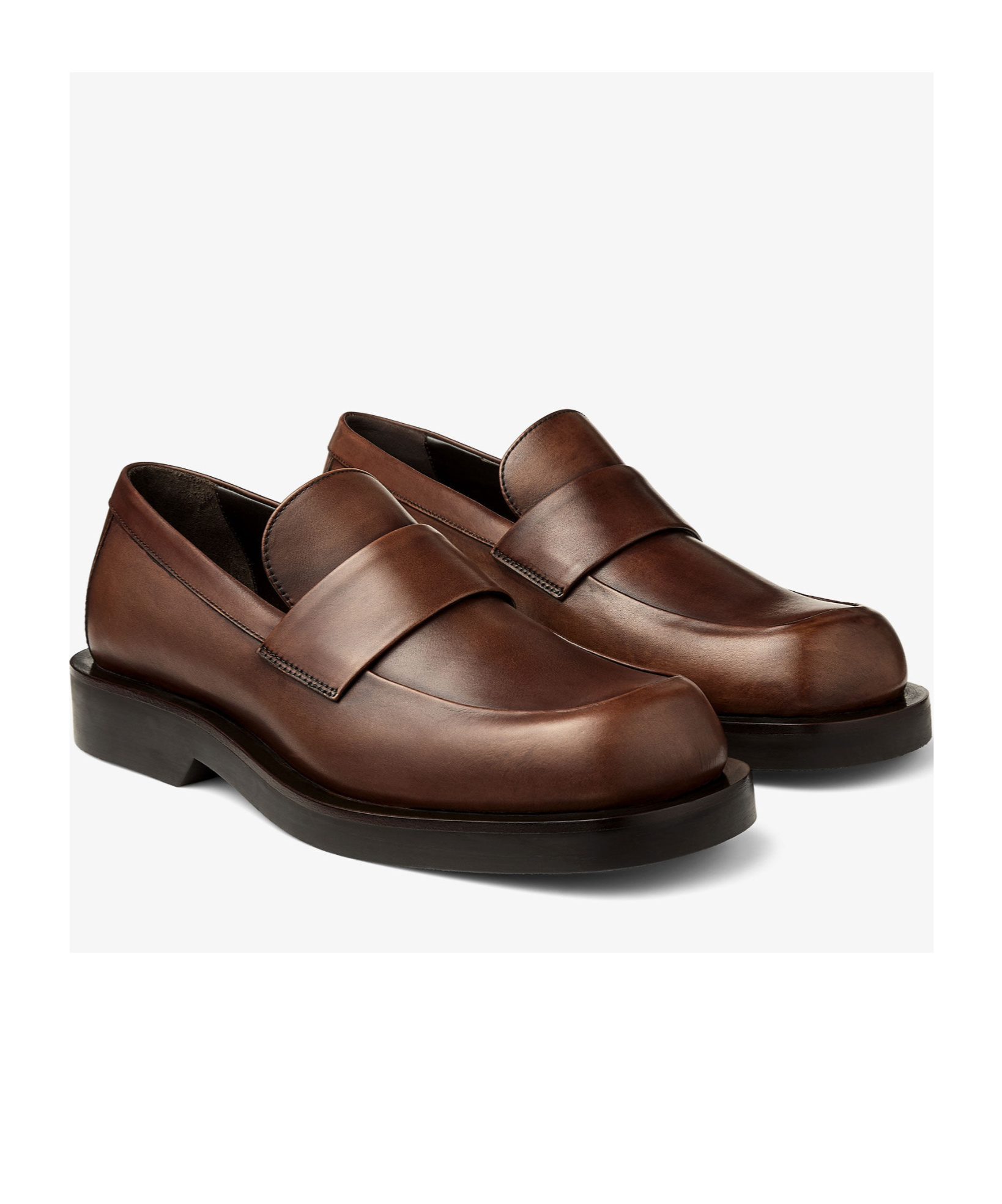 Jimmy Choo Square-toe Loafers In Brown
