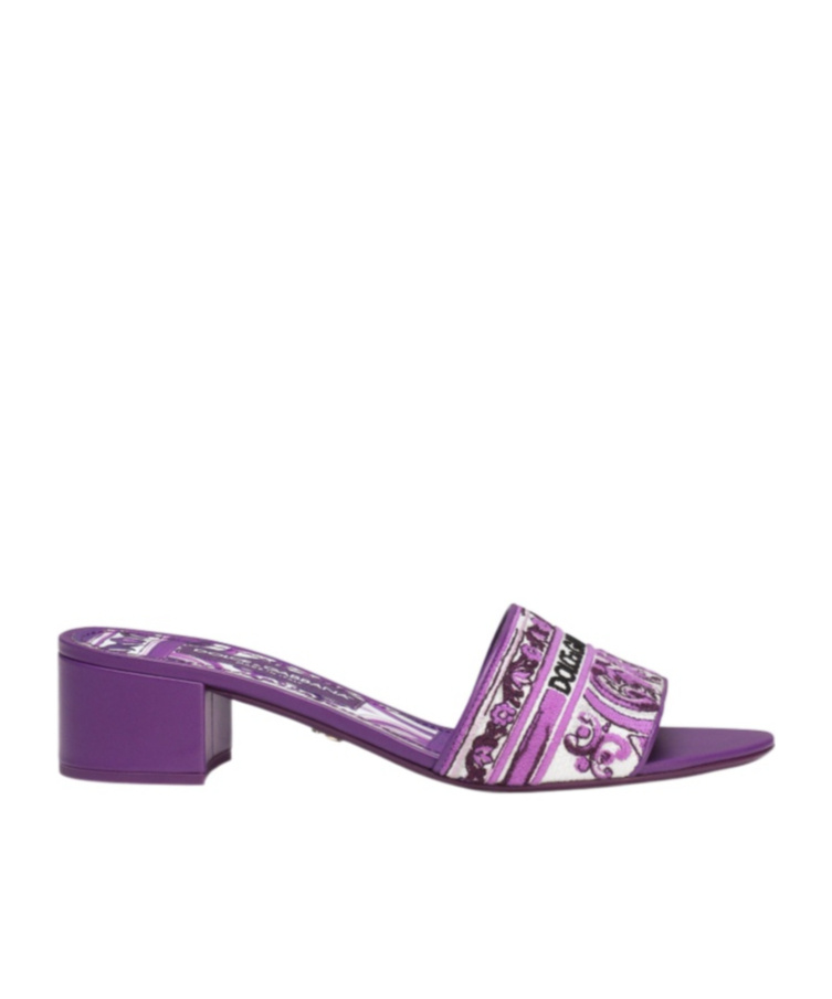 Dolce & Gabbana Women Maiolic Print Slide Sandals