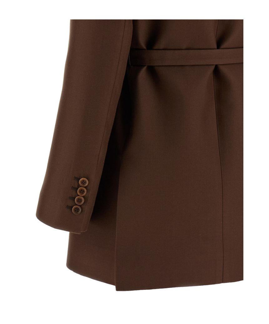 Brioni Prisca Double-breasted Blazer In Brown