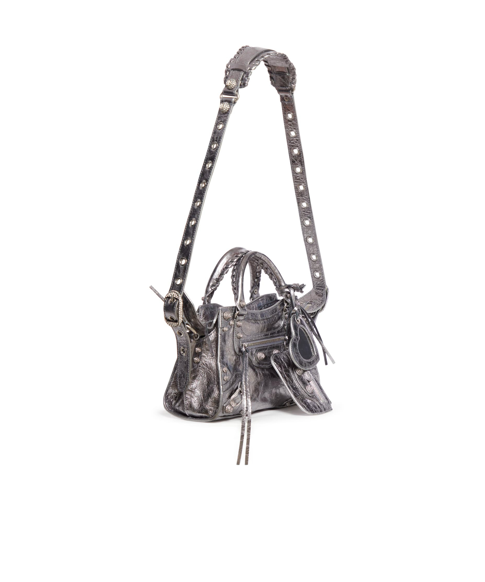 Shop Balenciaga Neo Cagole Xs Shoulder Bag In Gray