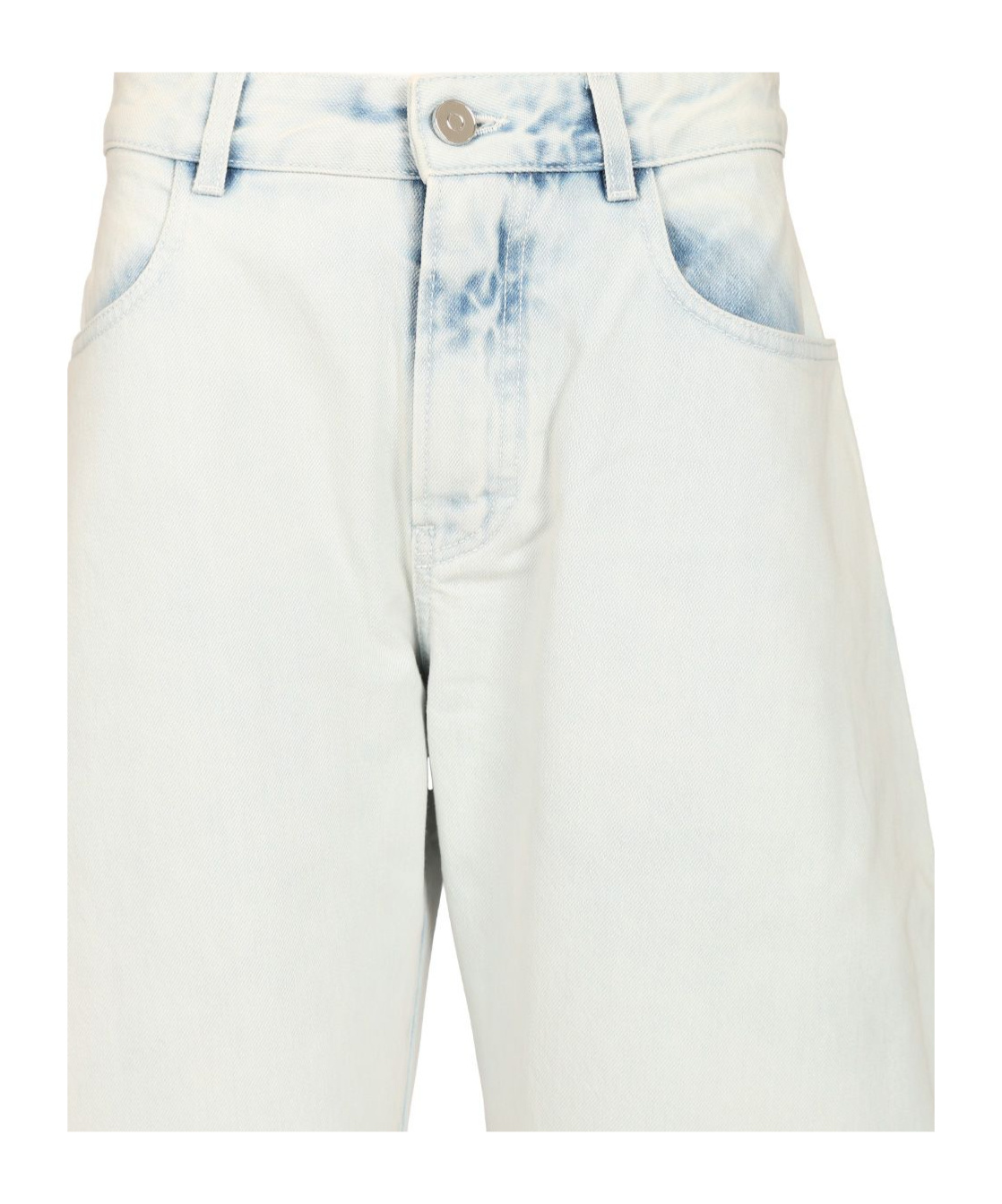 Alaïa Rounded Jeans Light Blue In White