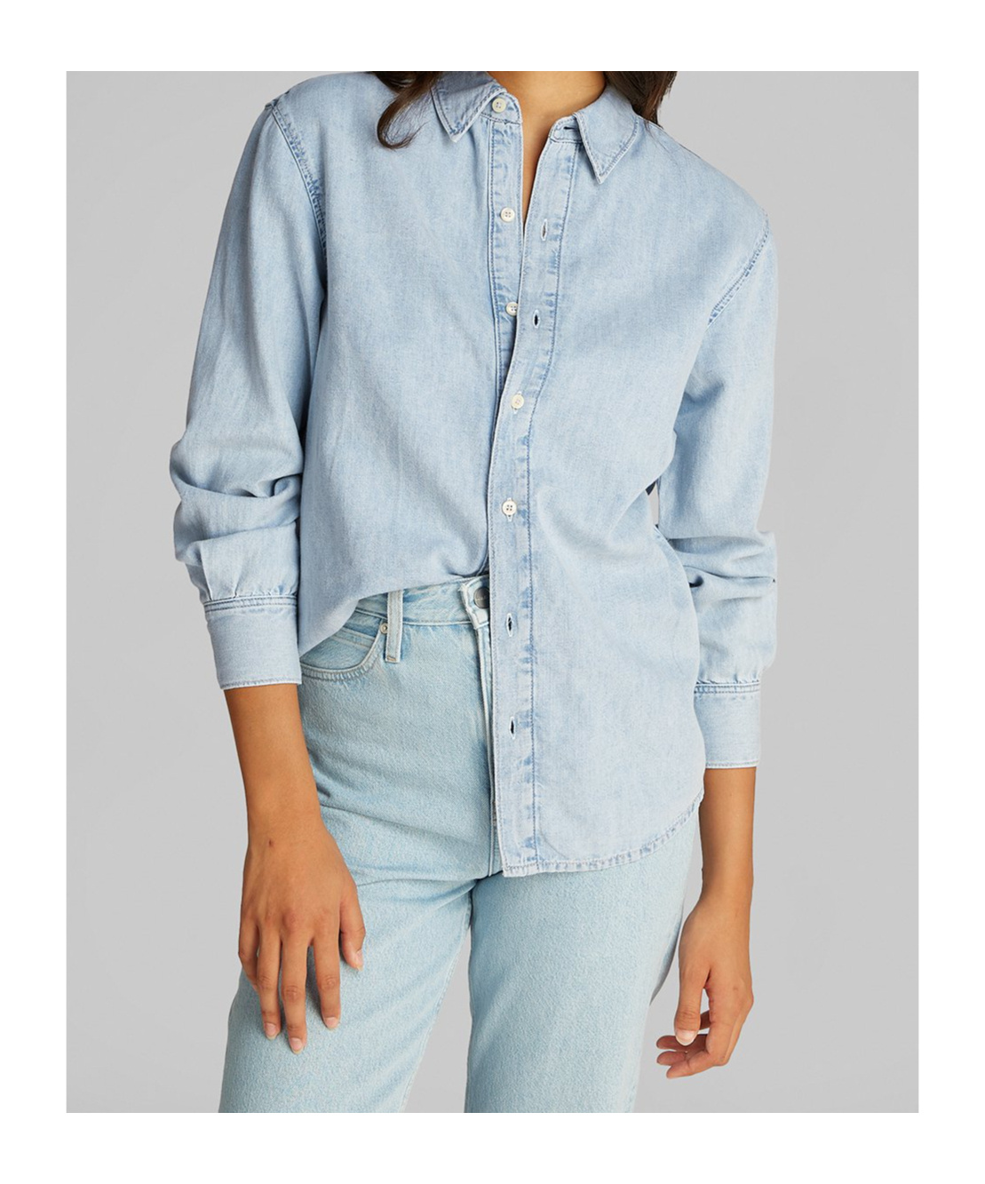 Calvin Klein Ls Lw Denim Shirt In Blue