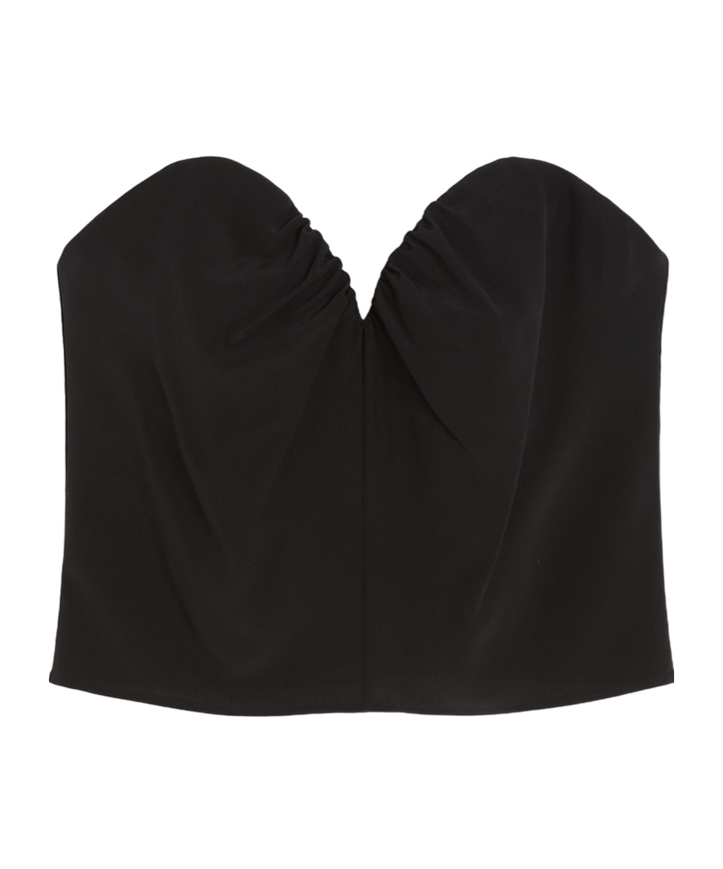 Max Mara Silk Crepe De Chine Corset Top In Black
