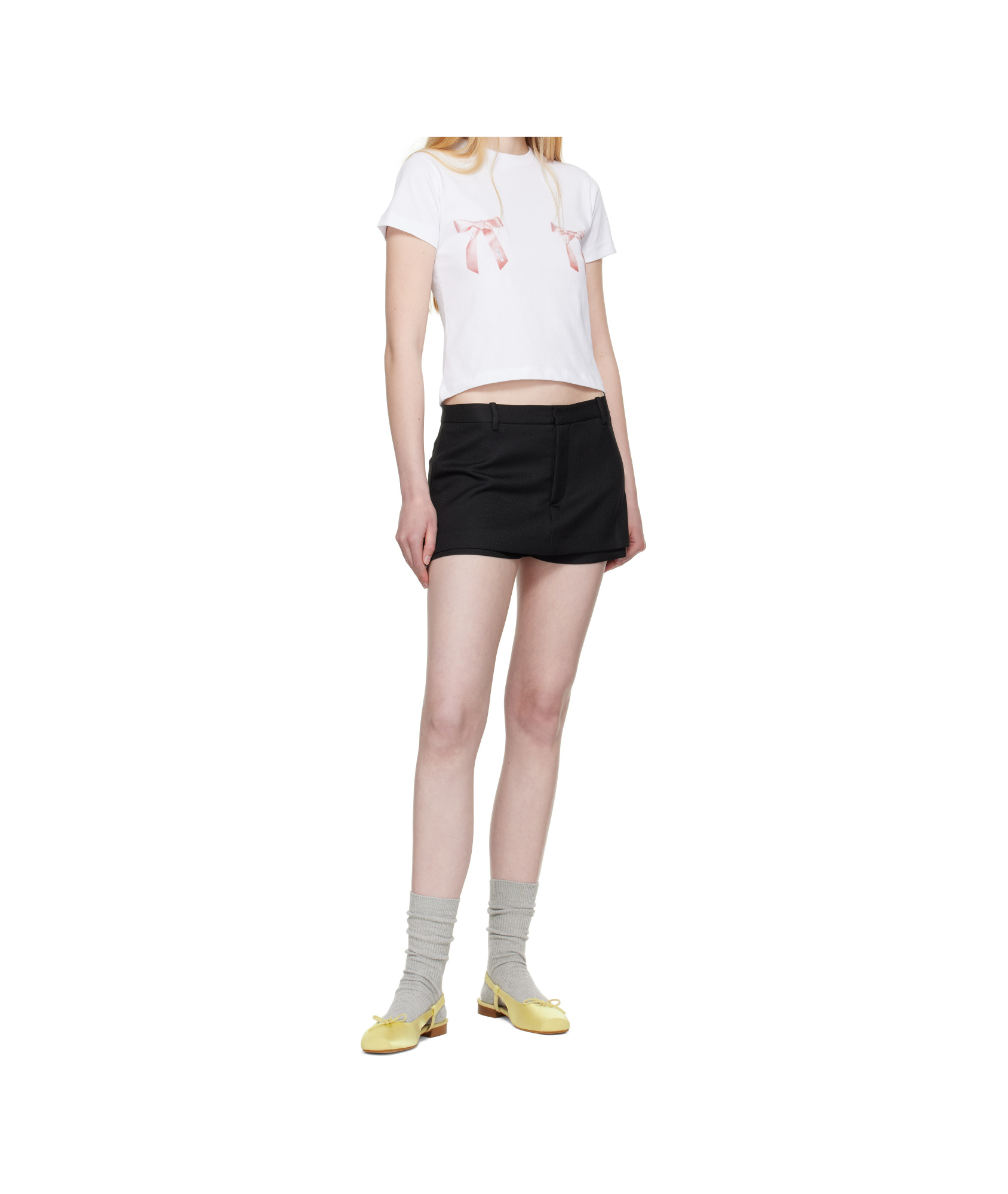 Sandy Liang Bow Ame T-shirt In White