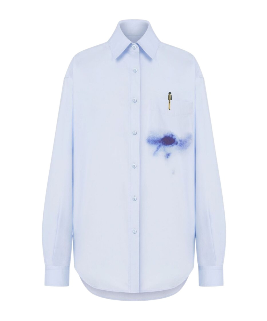 Moschino Printed Pocket Shirt With Button In Blue