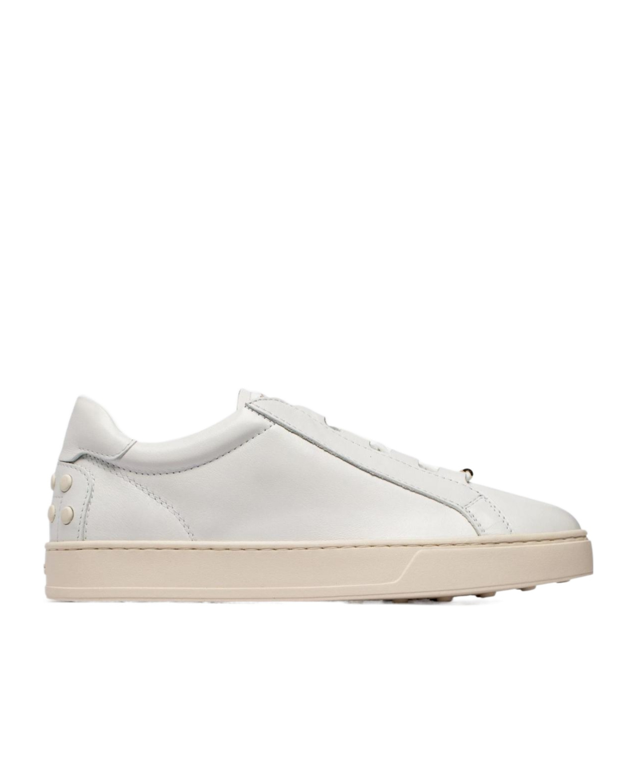 Tod's Round Toe Low Top Casual Shoes In White