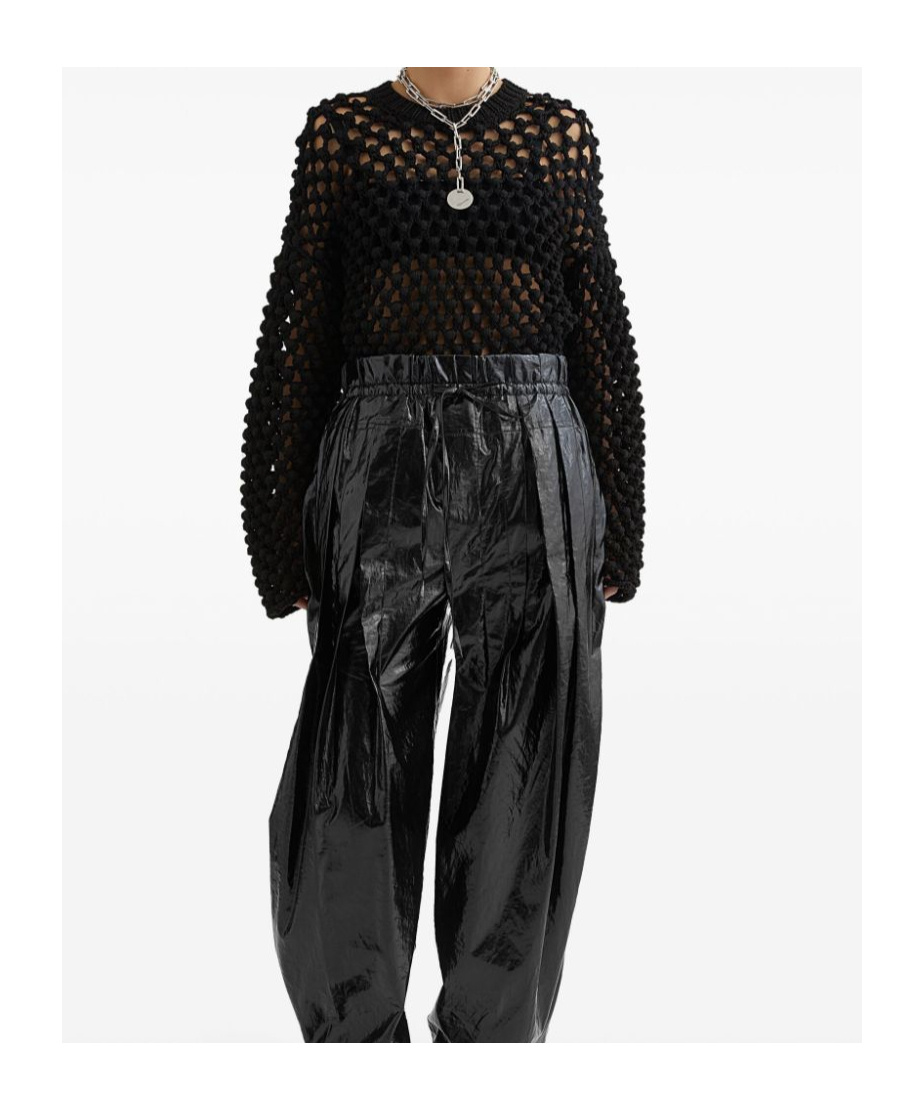 Jil Sander Open Knit Sweater In Black
