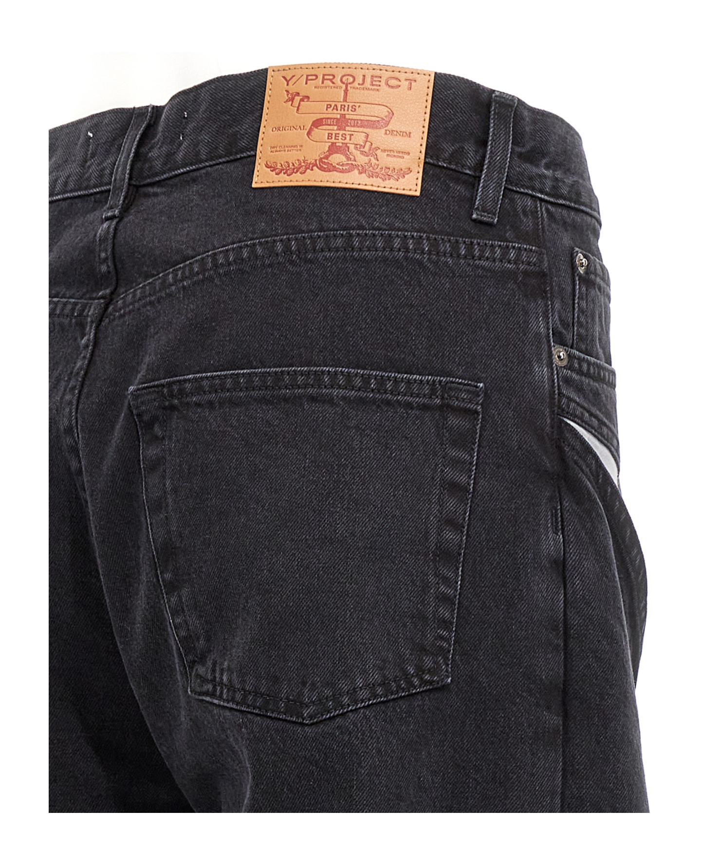 Y/project Black Evergreen Cut Out Jeans In Black