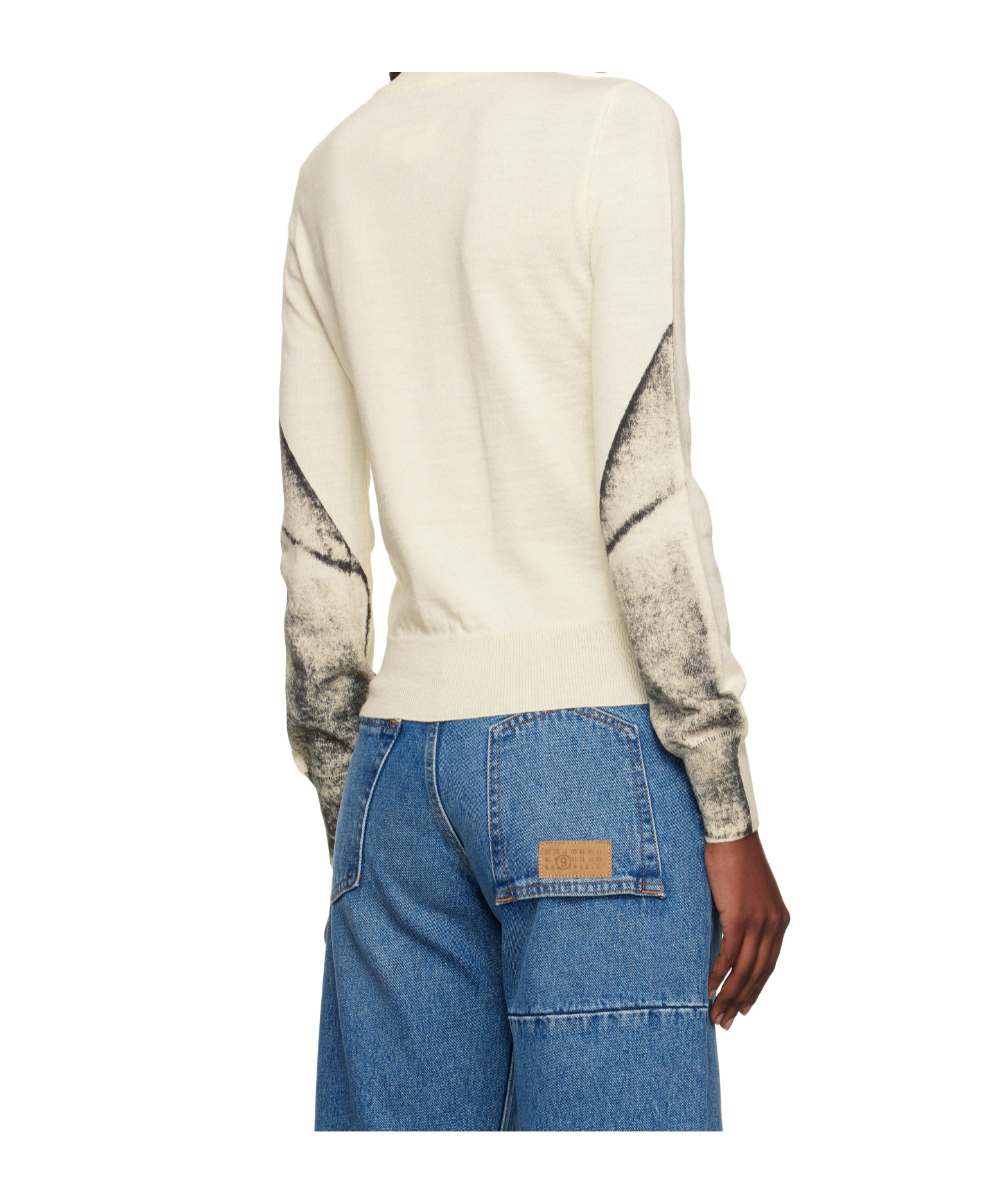 Mm6 Maison Margiela Abstract-print Sweater In Neutral