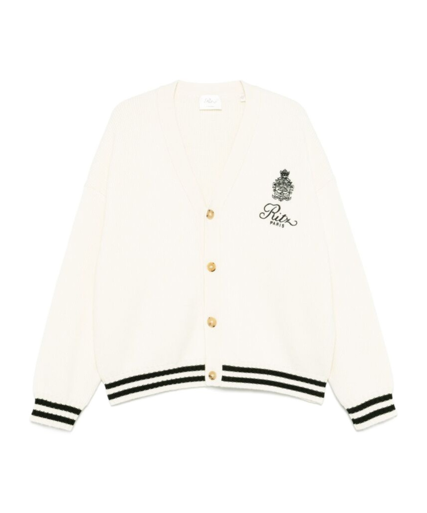 Frame X Ritz Paris Joint Knitted Cardigan In White