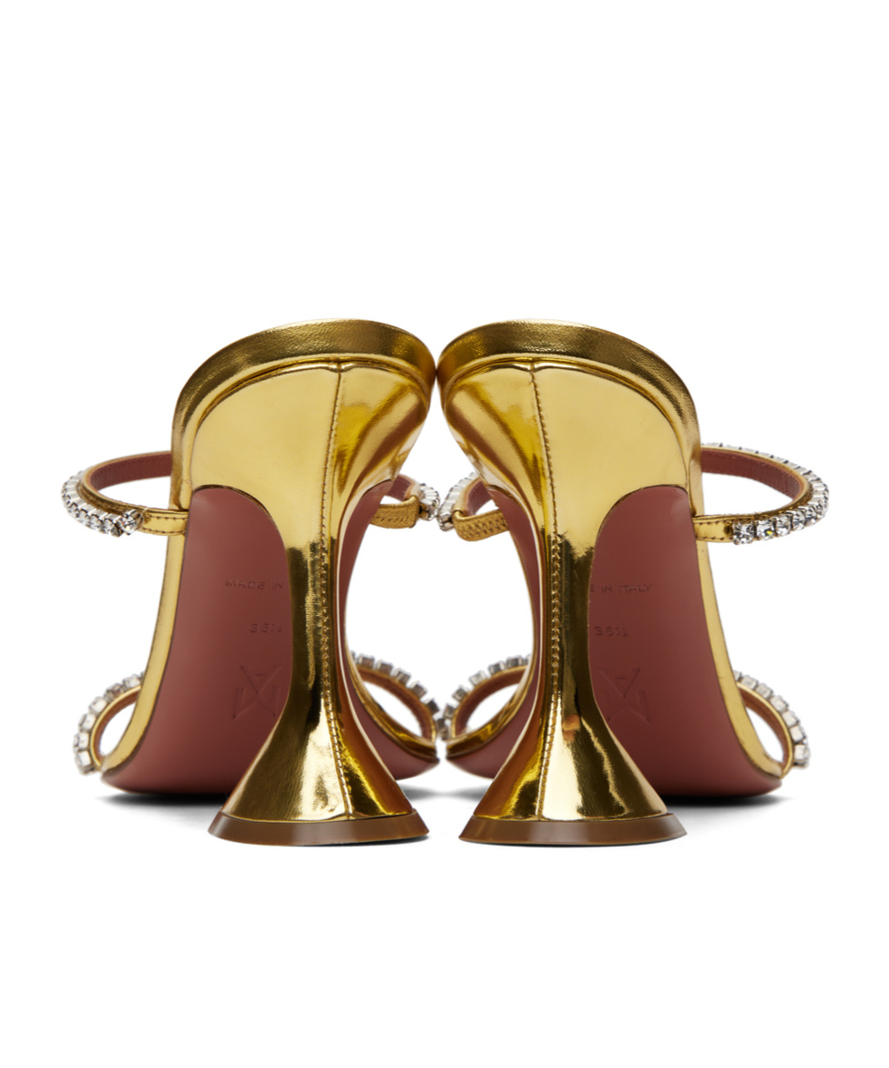 Amina Muaddi Gilda High-heeled Sandals In Brown