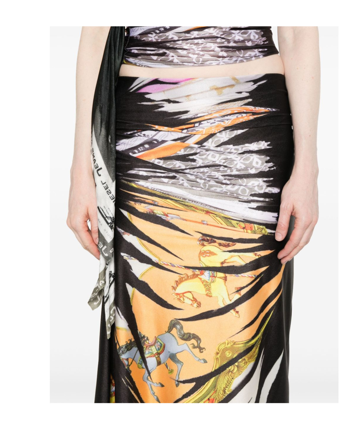 Shop Diesel O-pary Midi Skirt In Black