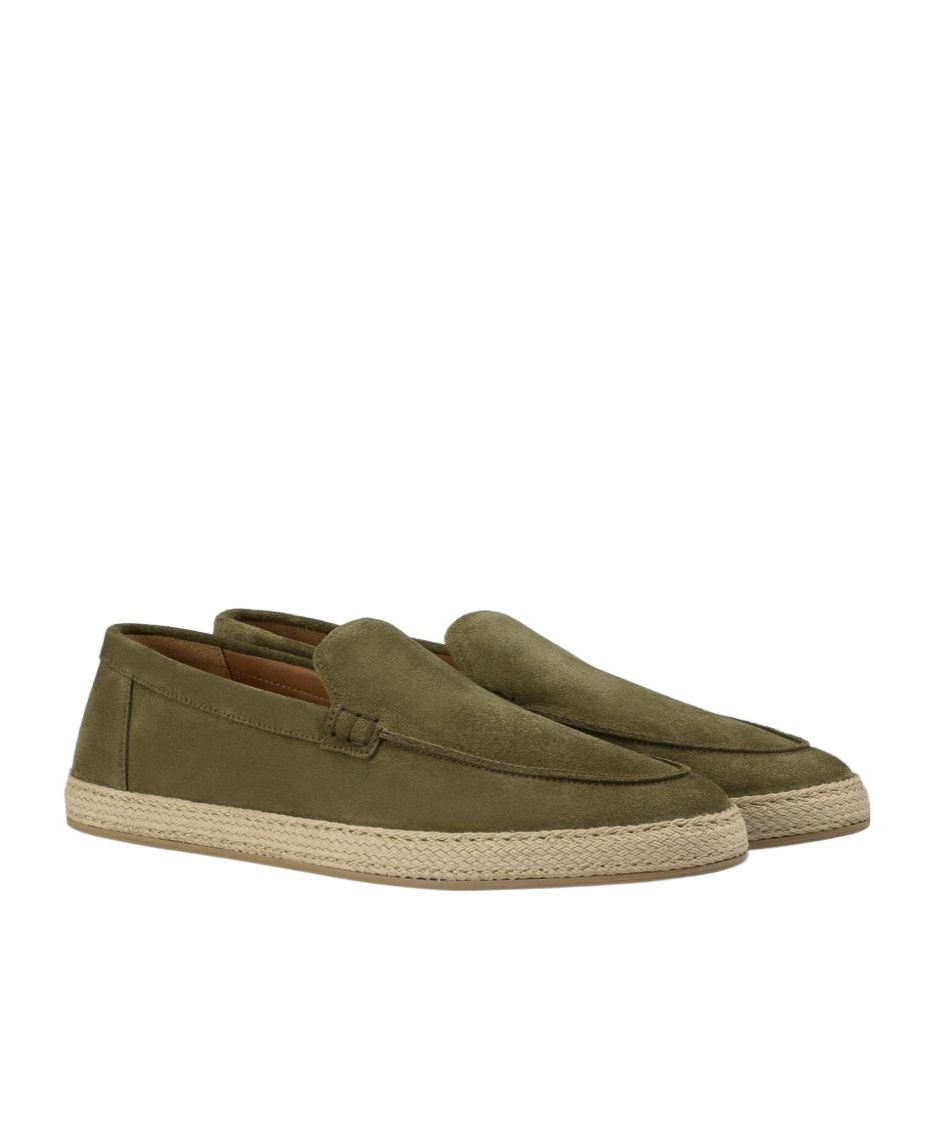 Doucal's Round Toe Casual Shoes In Green