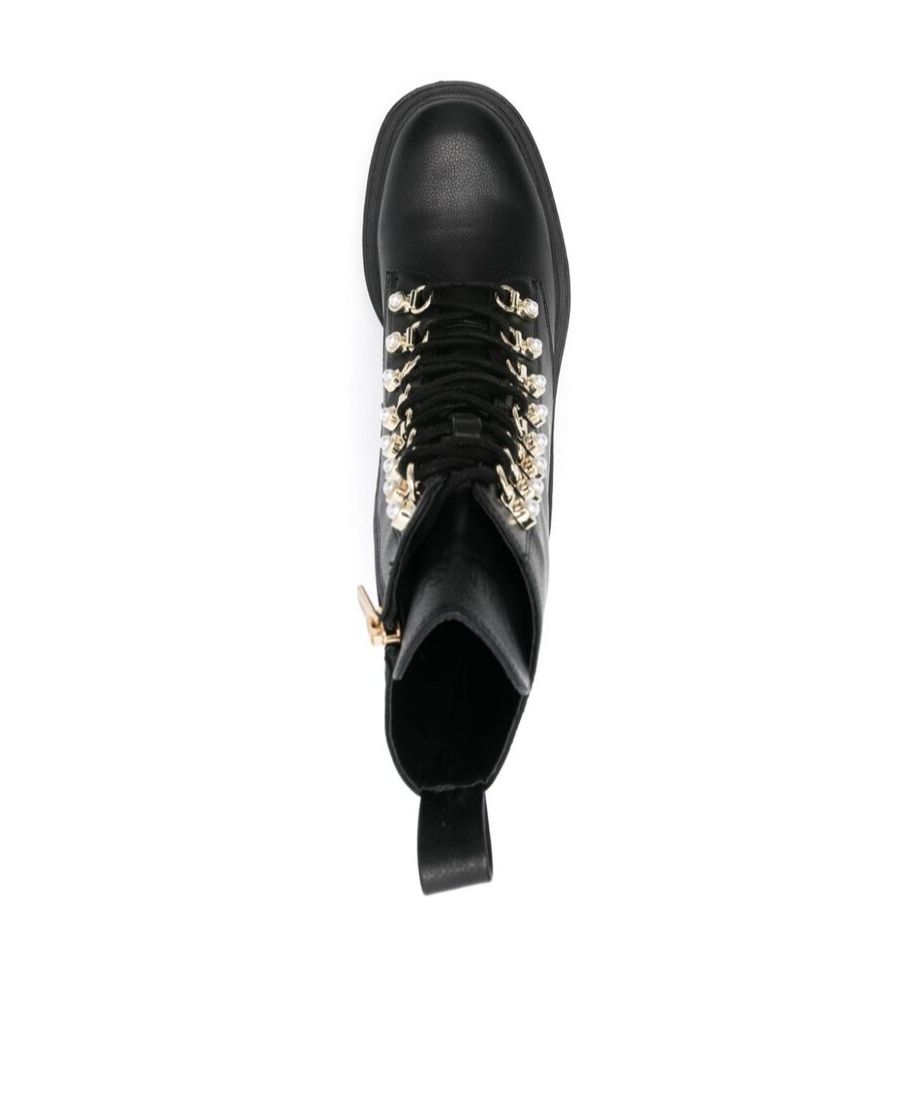 TWINSET EMBELLISHED LACE-UP BOOTS