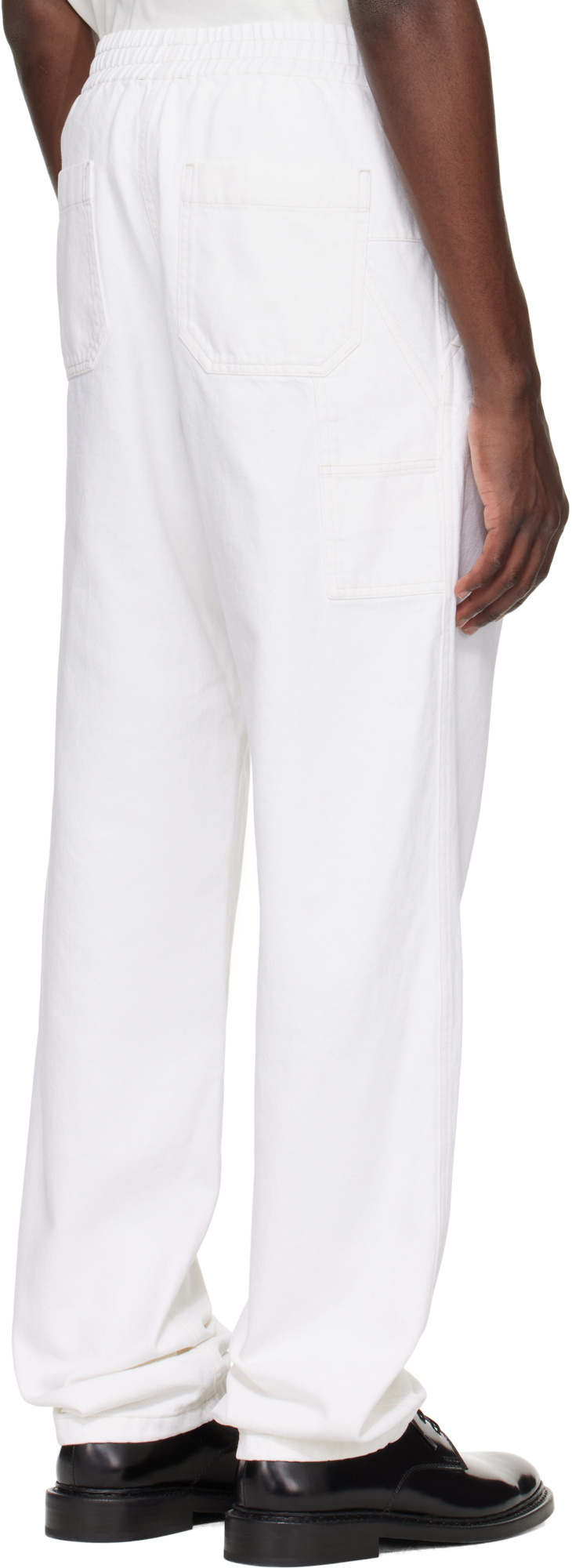 Apc Elastic Waist Casual Pants In White