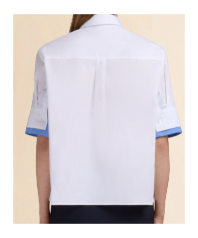 Marni Button-up White Poplin Shirt With Double-layer Cuffs In White