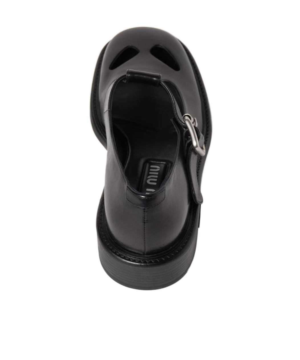 Miu Miu 30mm Leather T-bar Shoes In Black