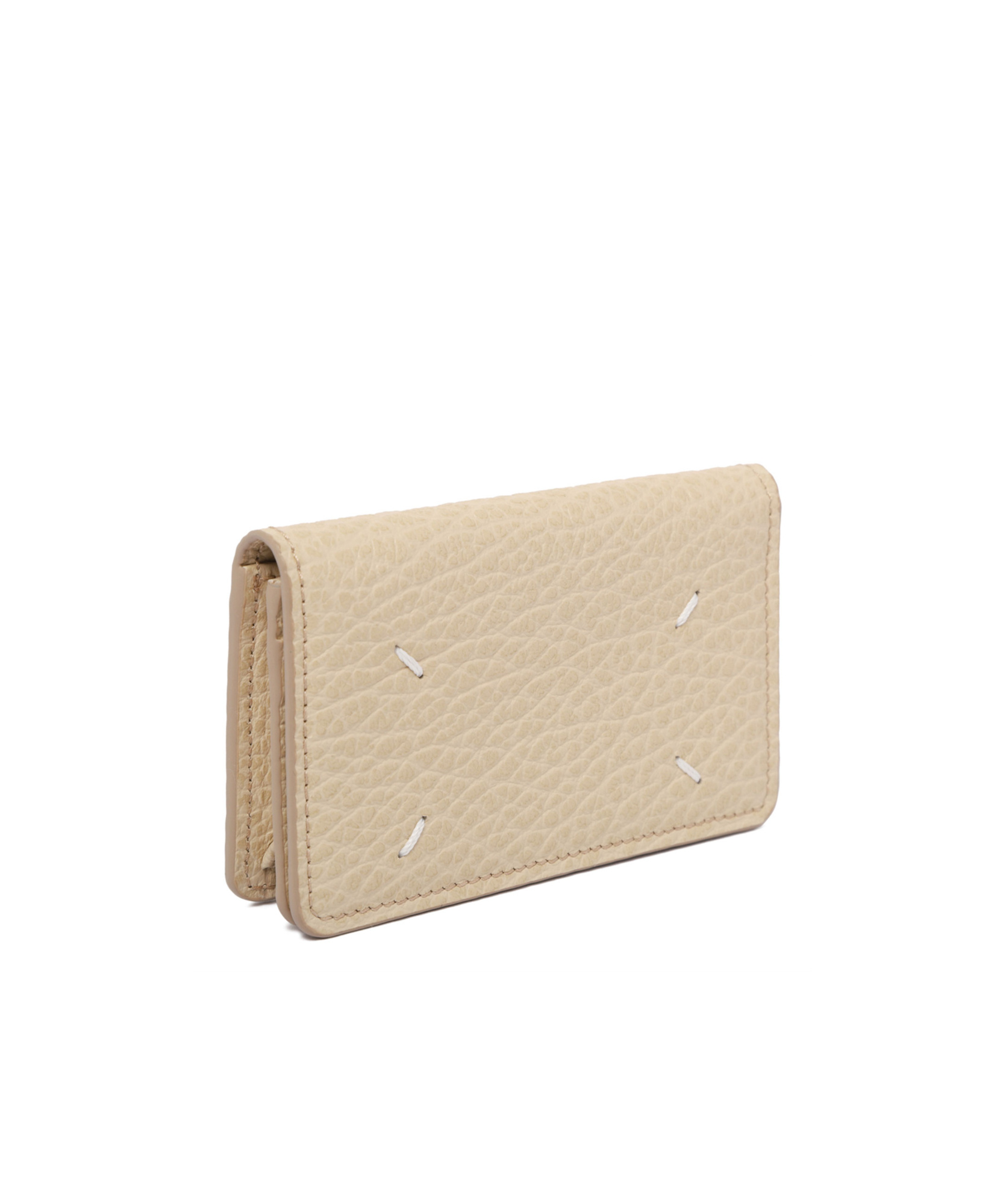 Maison Margiela Four-stitch Leather Card Holder In Nude