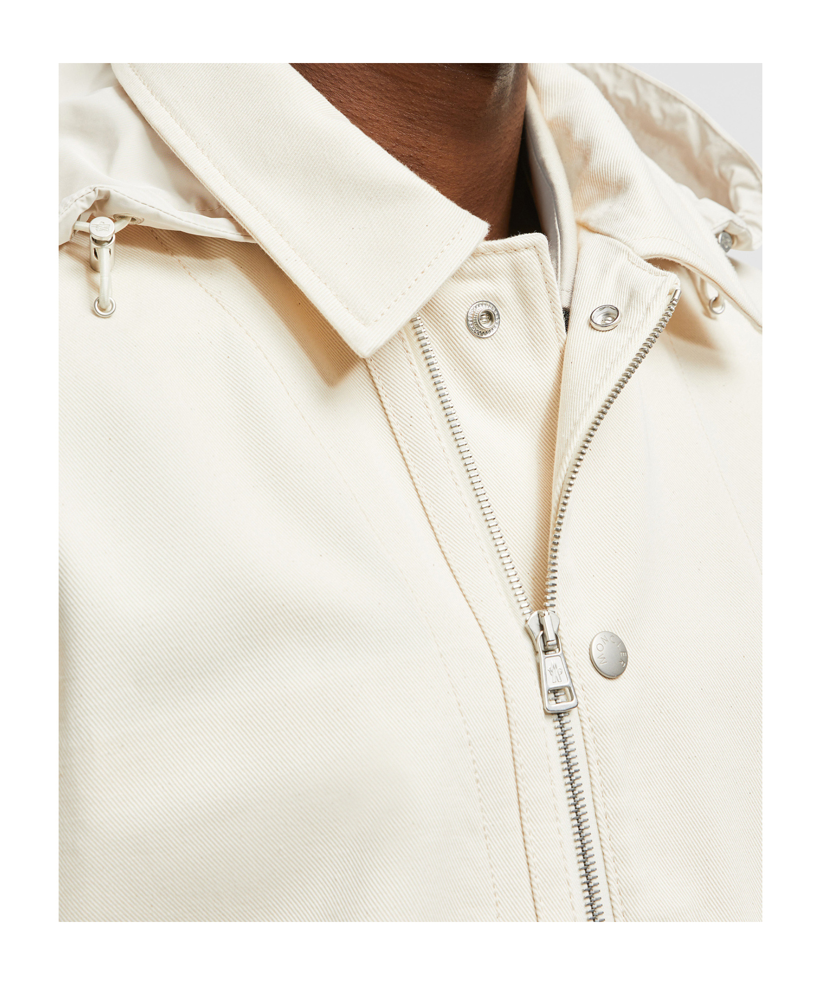 Moncler Guerledan Hooded Cotton Shirt Jacket White In White