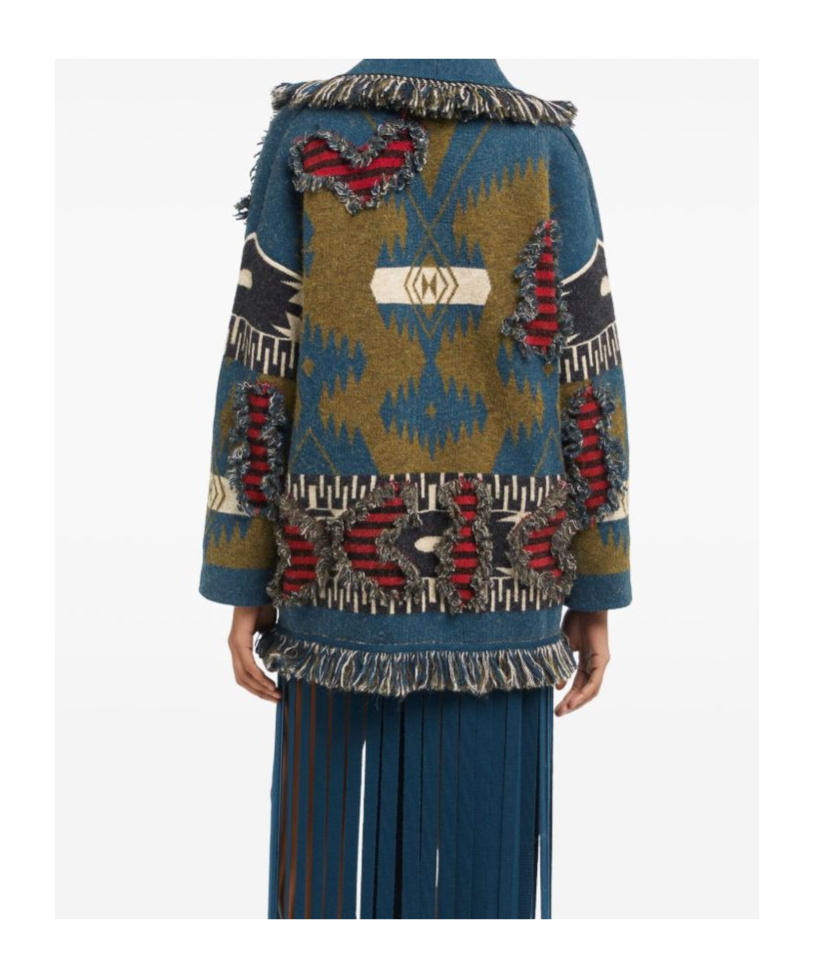 Alanui Grunge Anthem Cardigan In Animal Print