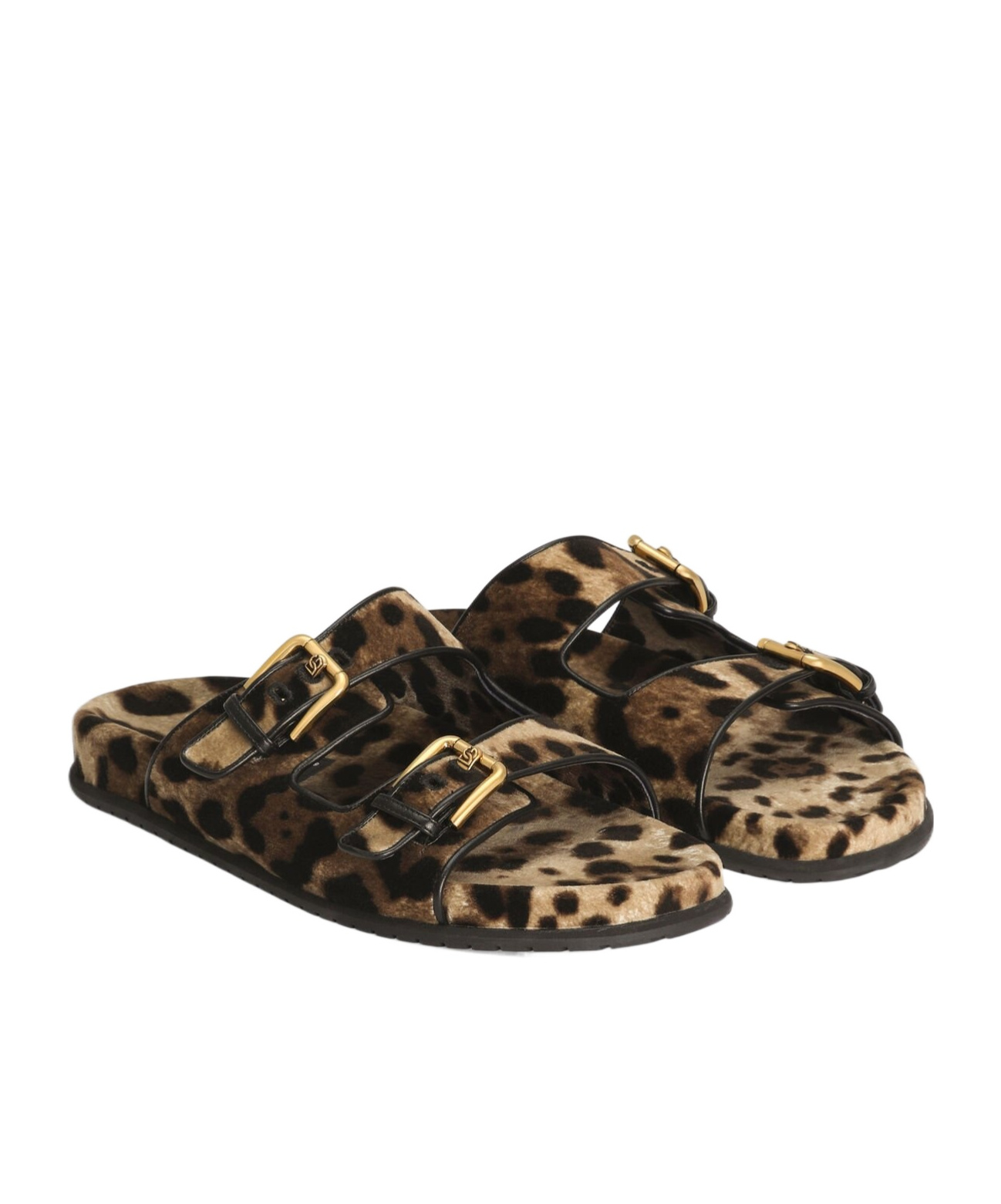 Dolce & Gabbana Leopard-print Sandals In Green