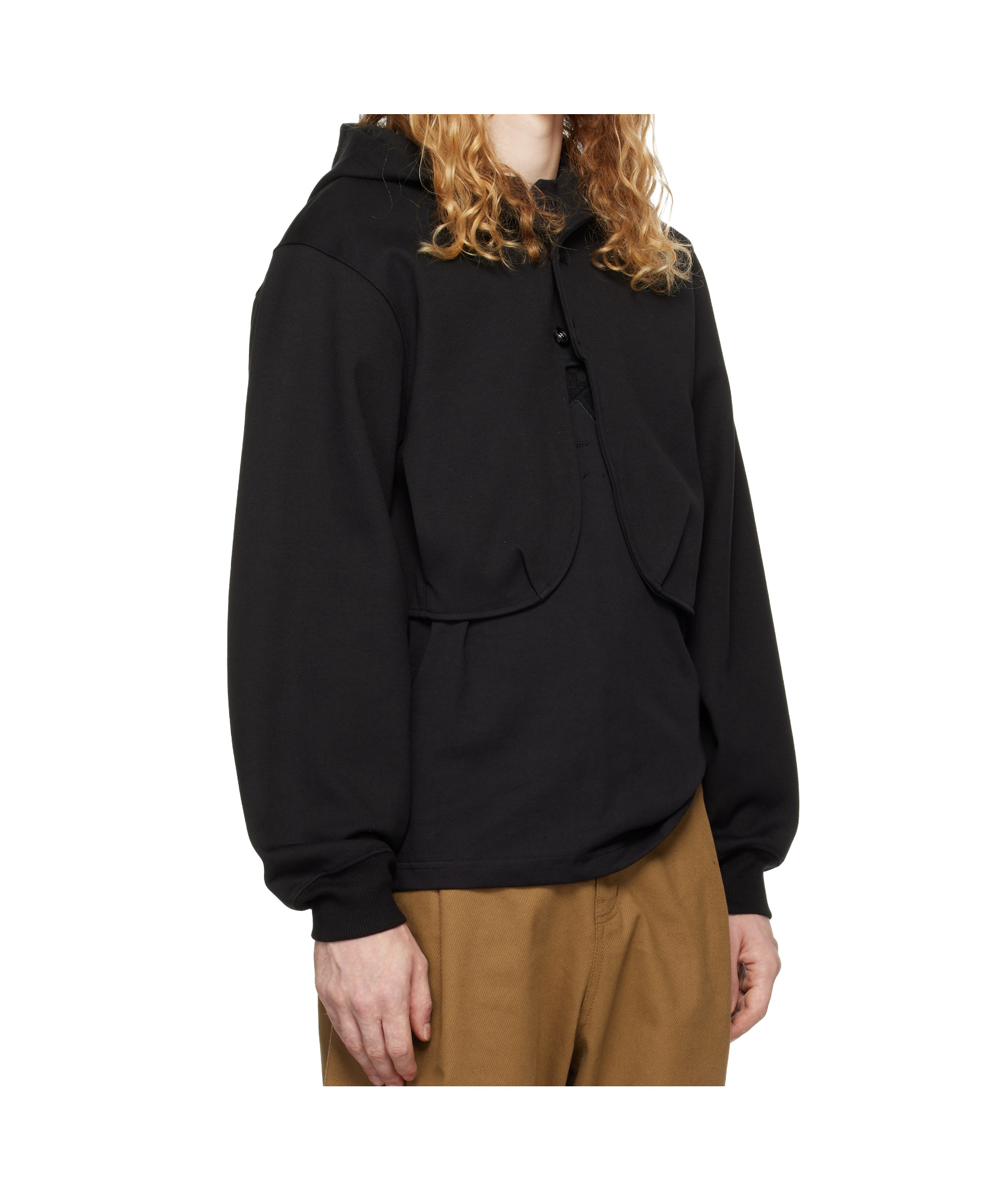 Ader Error Knitted Hoodie In Black
