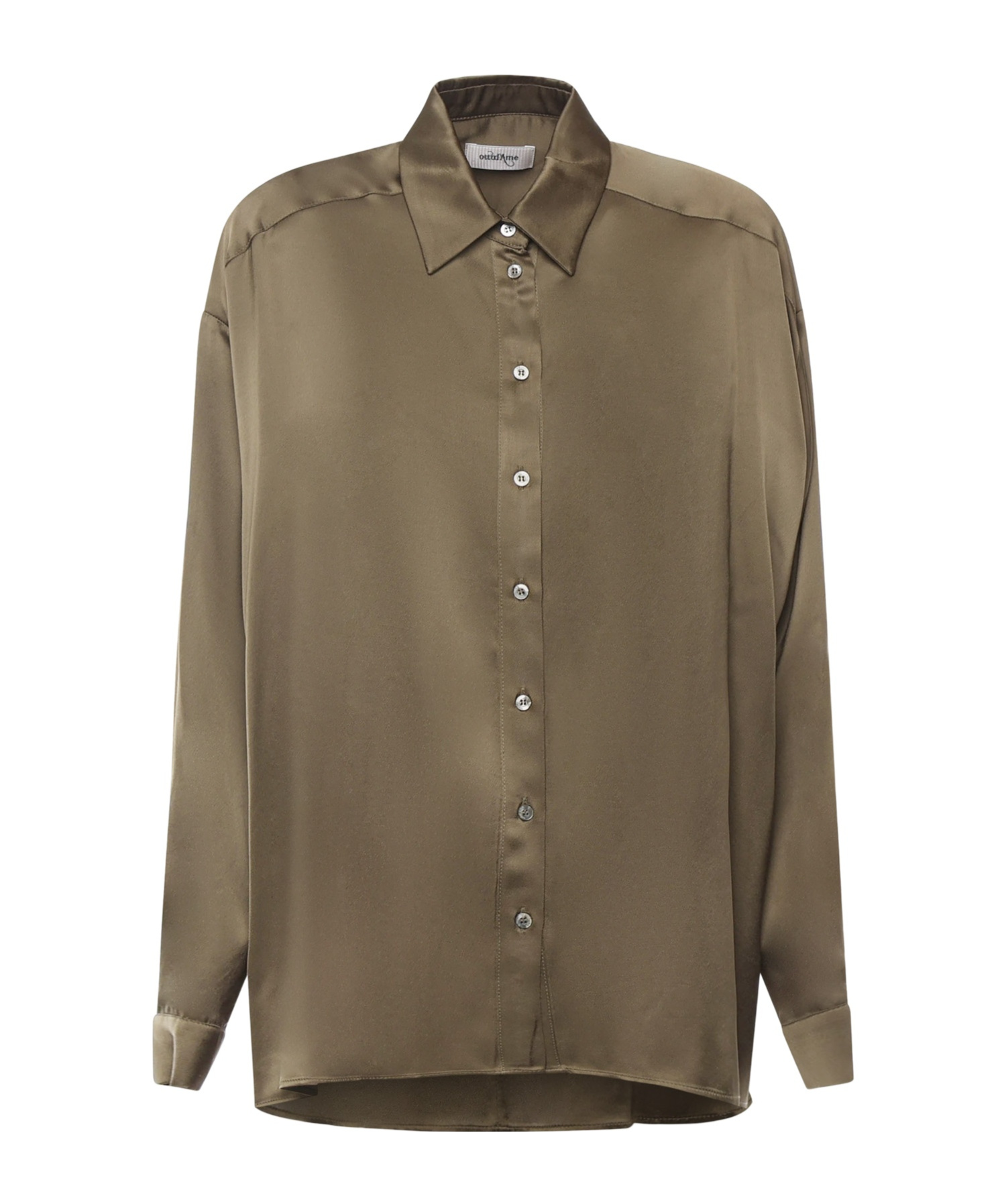 Ottod'ame Button-down Long-sleeved Shirt In Metallic