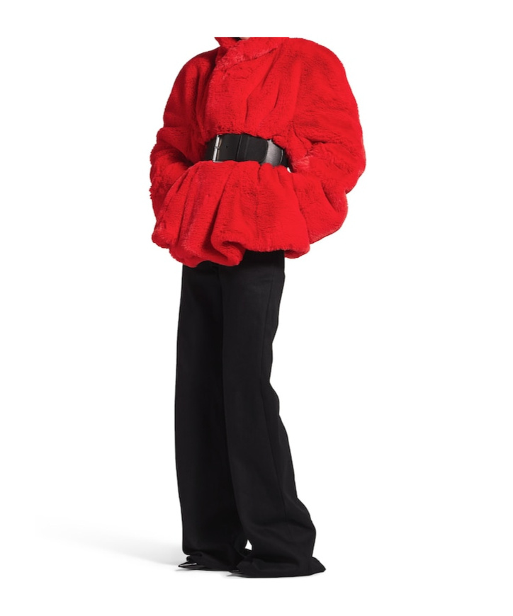 Balenciaga Faux Fur Jacket In Red