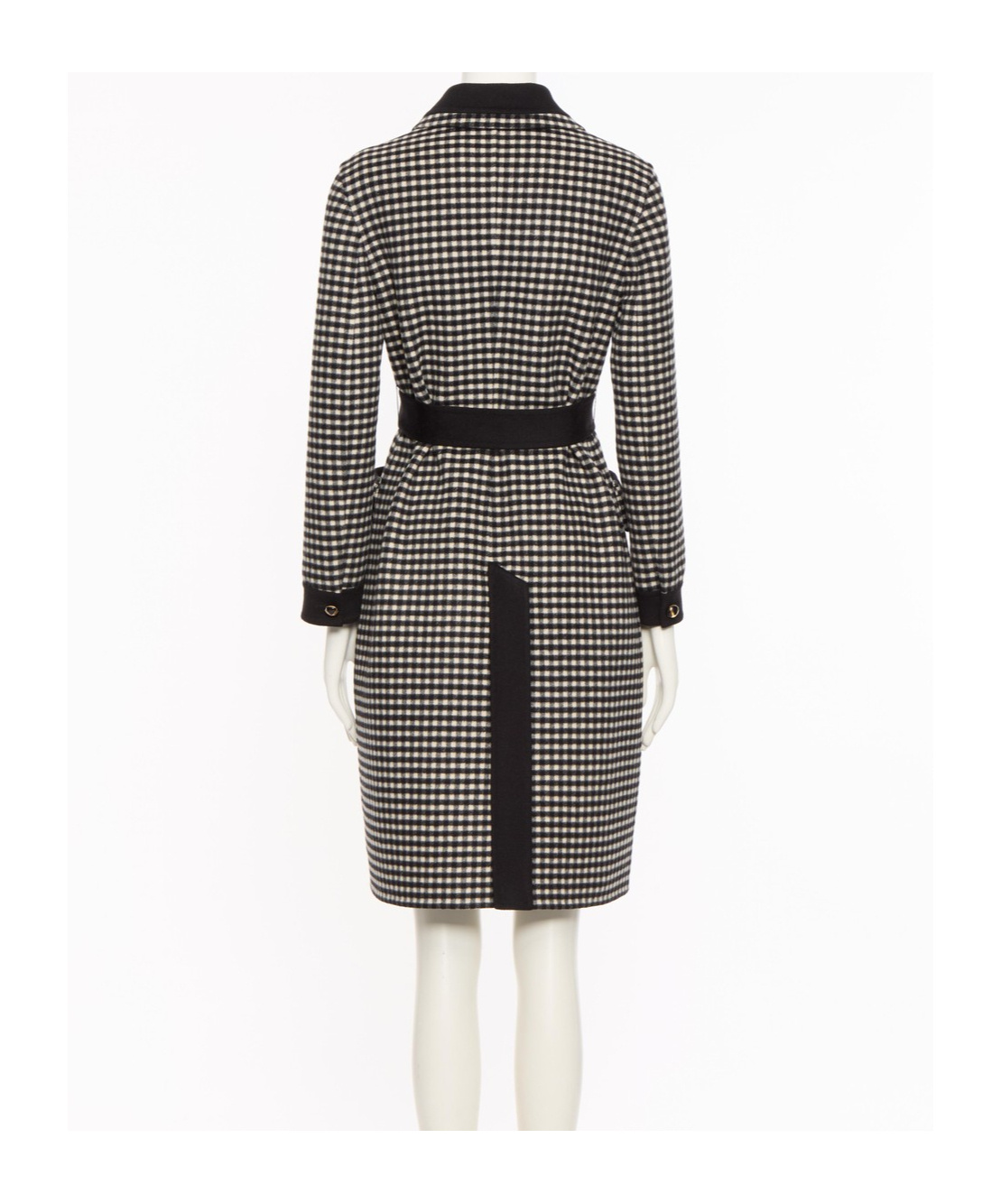 Valentino Womens Avorio Nero Gingham-pattern Wool And Cashmere-blend Coat In Black