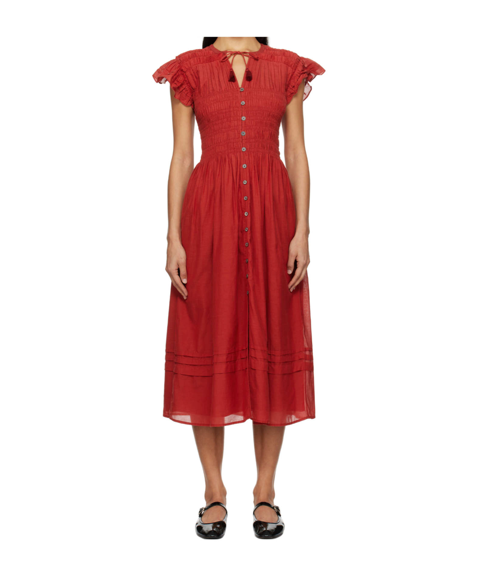 Shop Sea Strappy Dress In Red