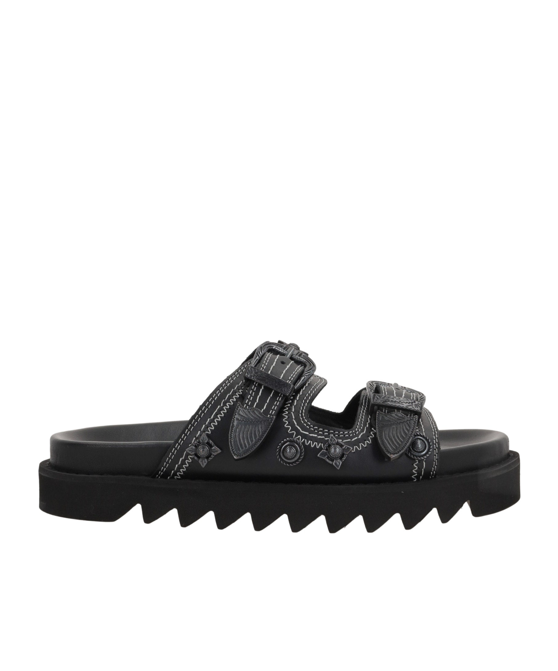 Toga Embellished-buckle Sandals In Black