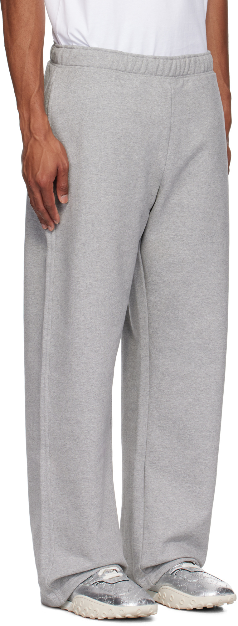 Marine Serre Gray Moon Logo Fleece Sweatpants In Gray