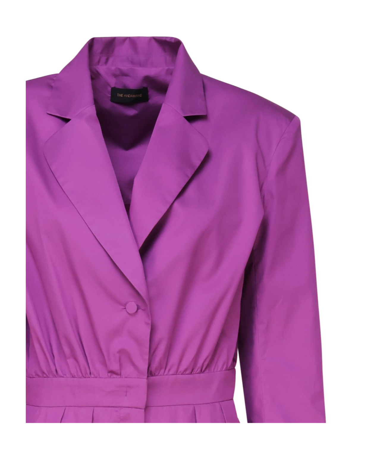 Shop The Andamane Collared Blazer Dress In Purple