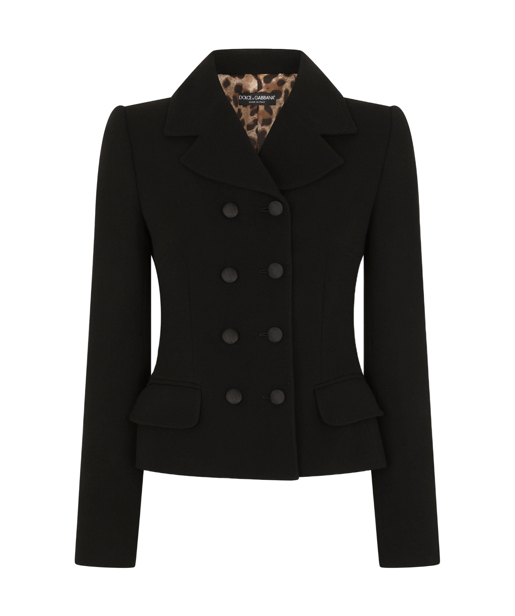 Shop Dolce & Gabbana Notched-collar Double-breasted Blazer In Black