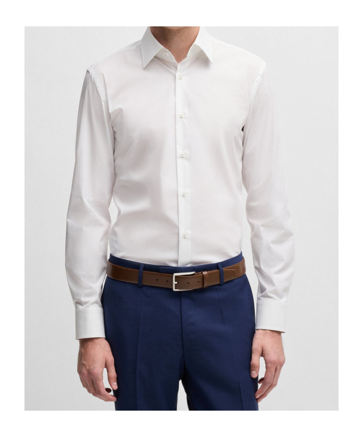 Shop Hugo Boss Poplin Shirt In White