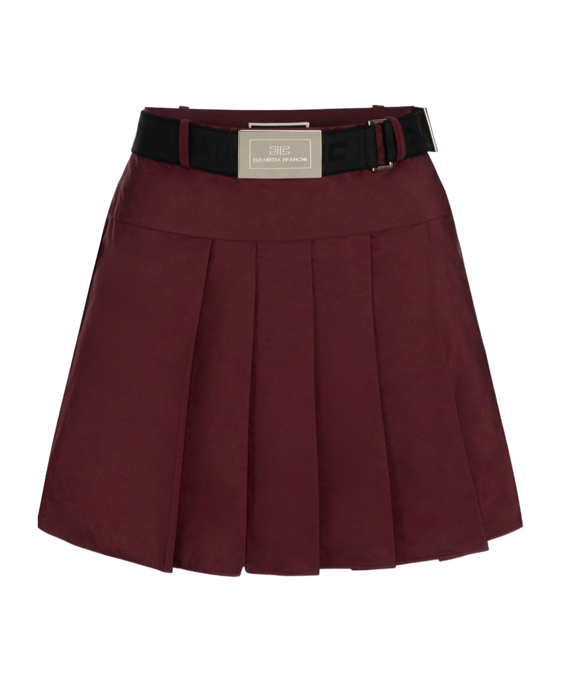 ELISABETTA FRANCHI WIDE PLEATED AND RUFFLED MINISKIRT 