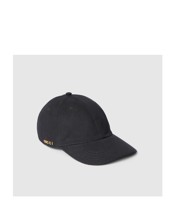 Gucci Logo-lettering Canvas Cap In Black