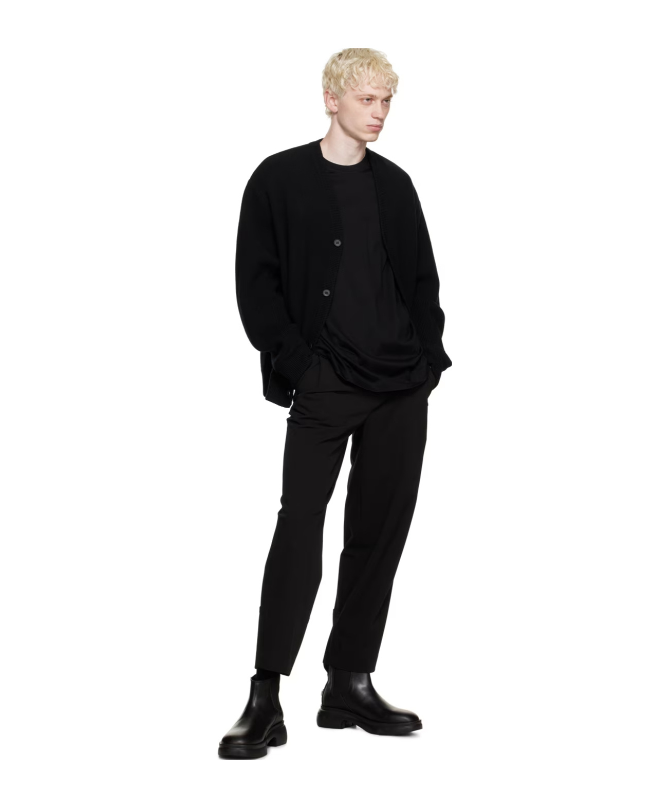 Wooyoungmi Essential Button Knitted Cardigan In Black