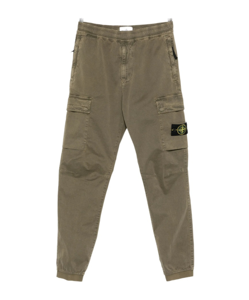 Stone Island Cargo Pocket Elasticated Trousers In Green