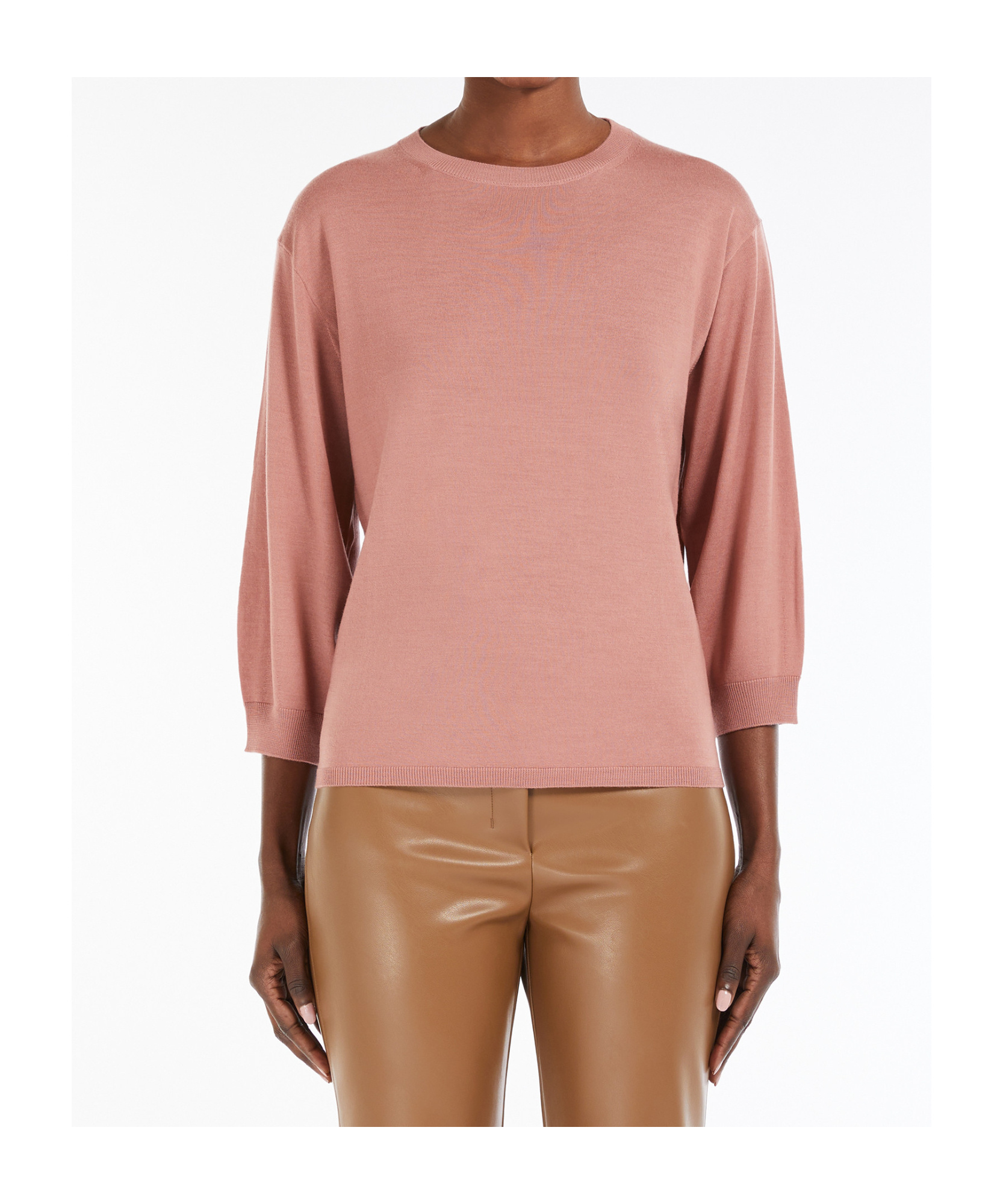 Max Mara Lightweight Wool Yarn Sweater In Pink