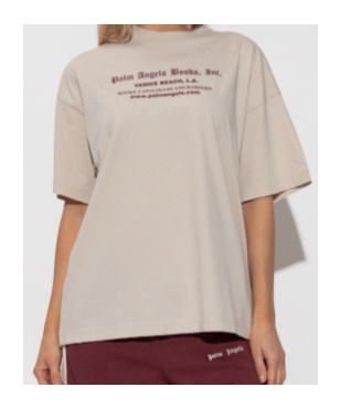 Palm Angels Vintage Effect T-shirt In Neutral