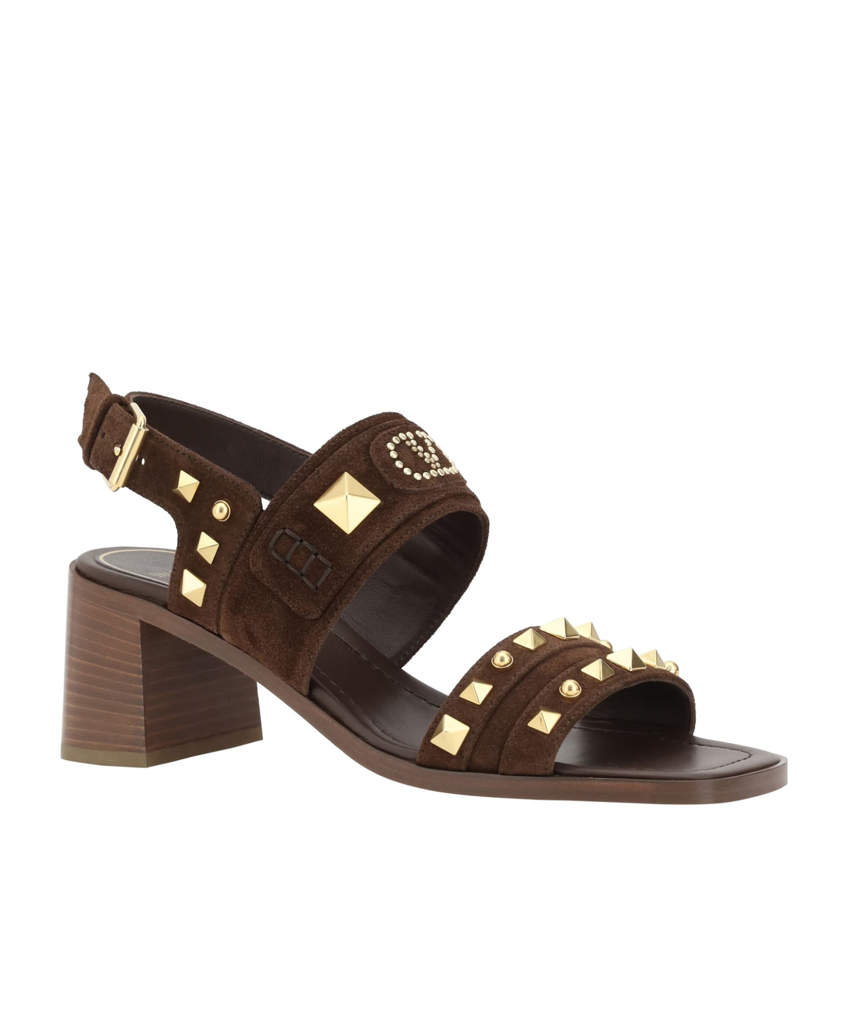 Valentino Square-headed High-heeled Sandals In Green