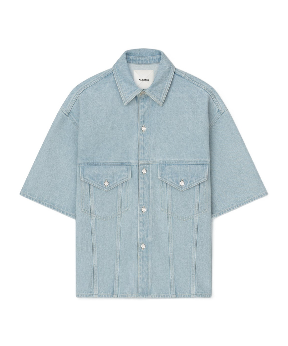 Nanushka Jorge Denim Shirt In Gray