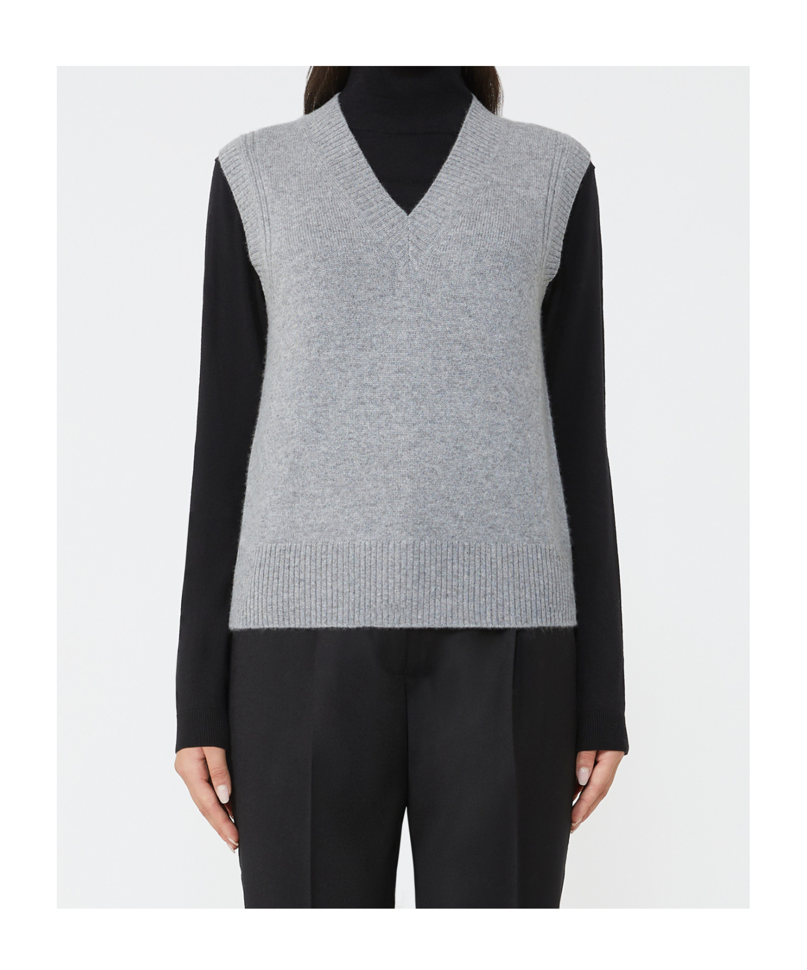 Weekend Max Mara Cashmere Vest In Gray