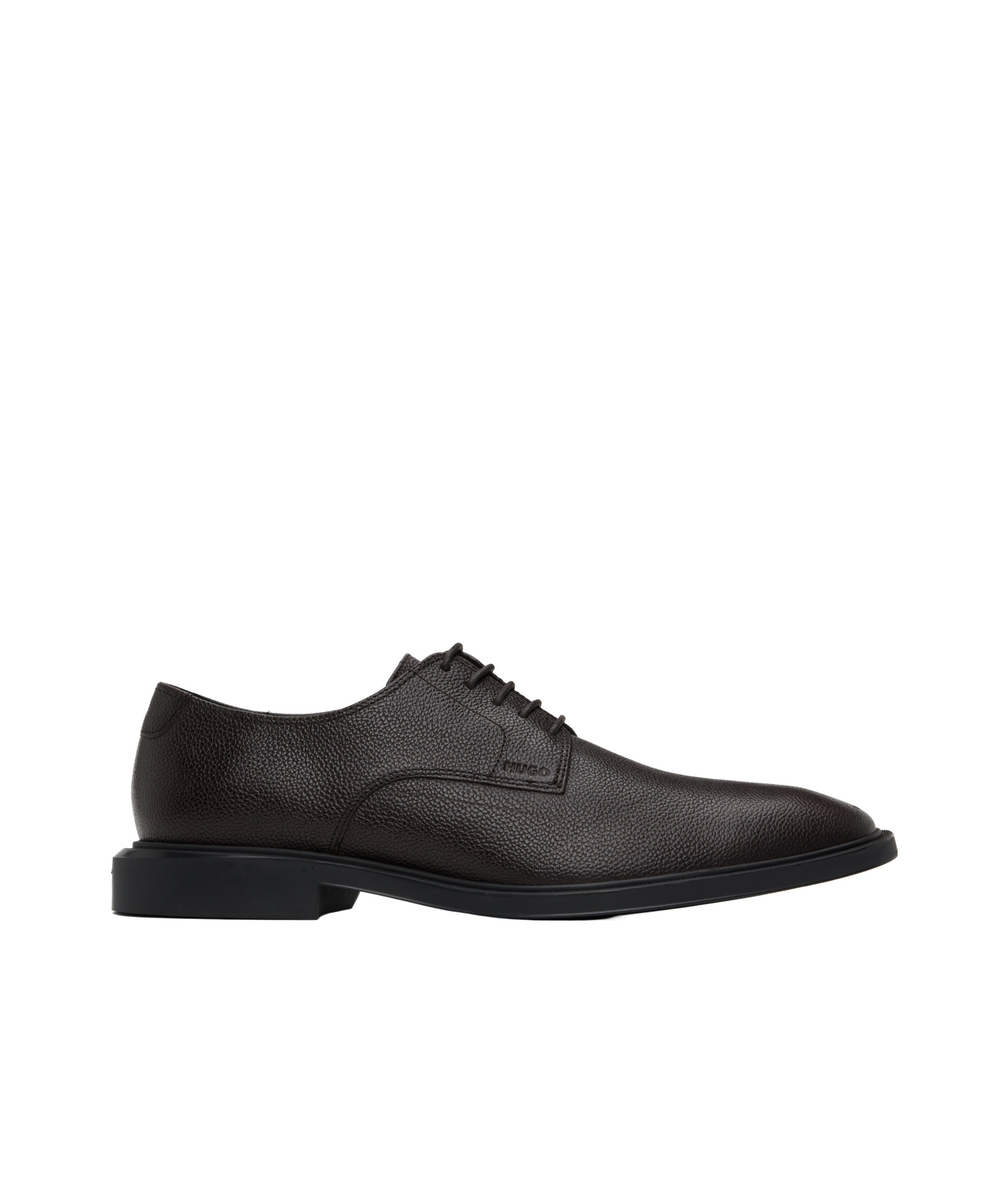 Hugo Boss Derby Lace-up Formal Shoes In Black Leather In Black