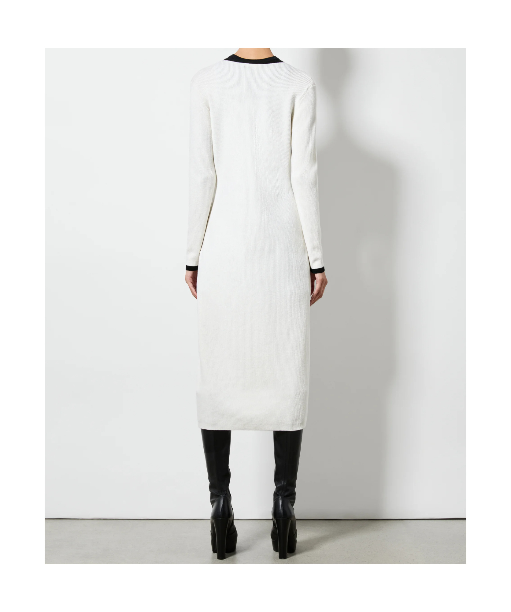 Alice And Olivia Long Cardigan In Beige/black