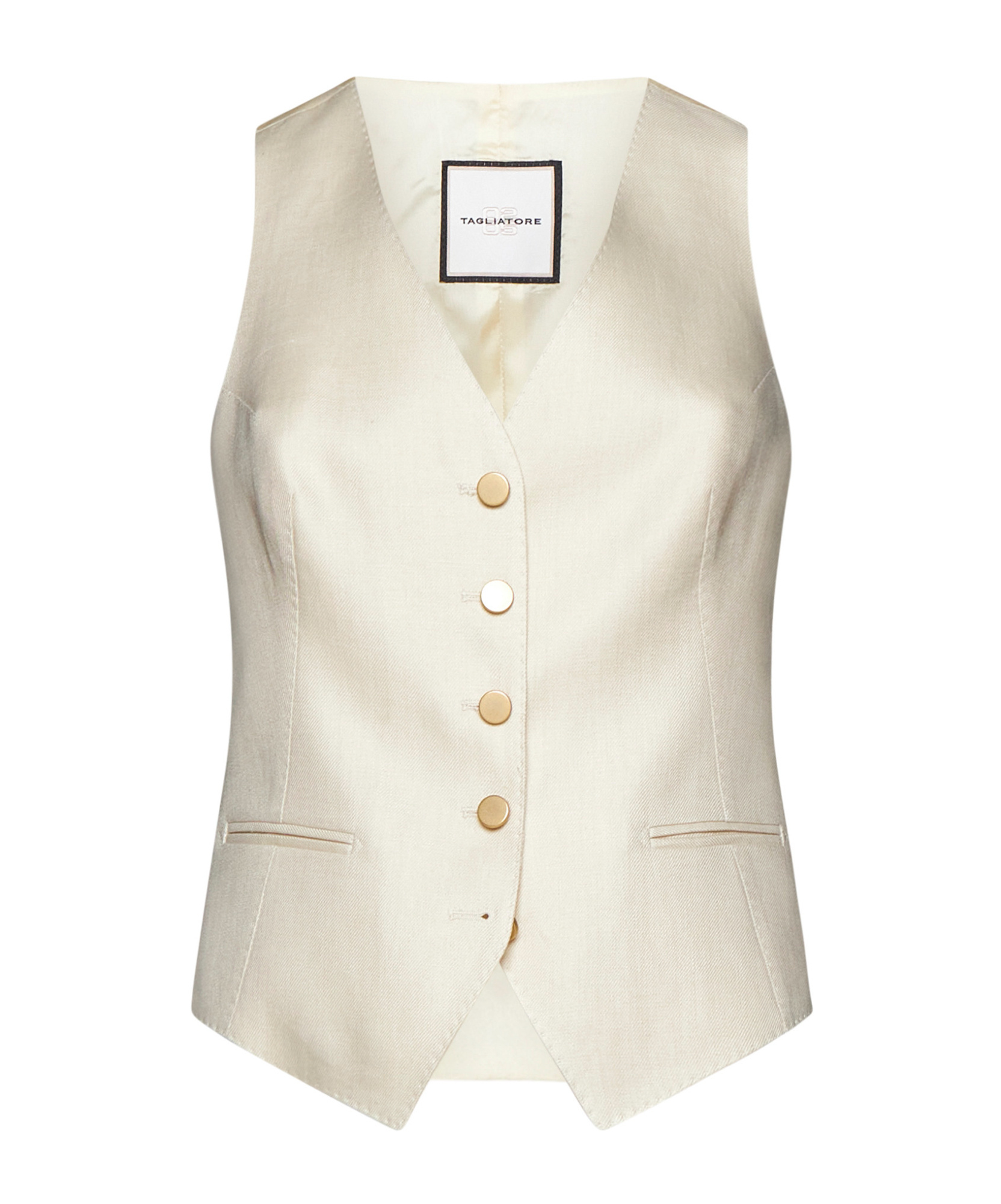 Shop Tagliatore Panelled-design Waistcoat In White