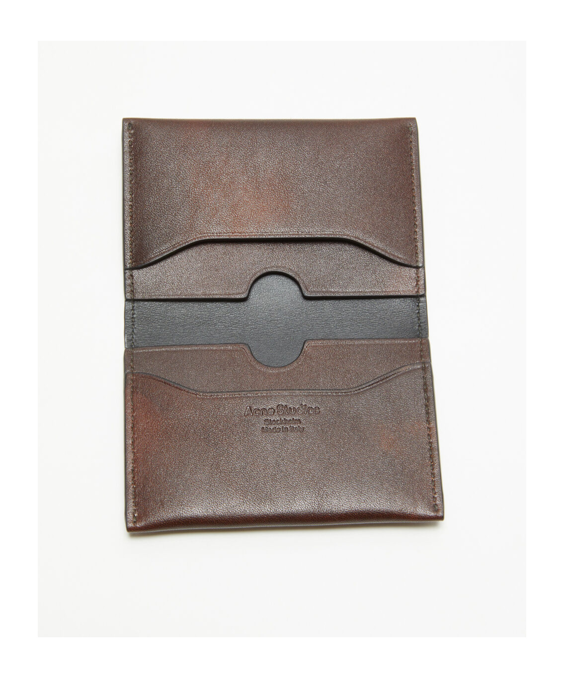 Acne Studios Folded Leather Wallet In Brown